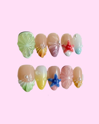 Tropical Punch press on nails - Aurelle Beauty