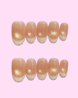 White French Tips Press on nails 8 press on nails - Aurelle Beauty