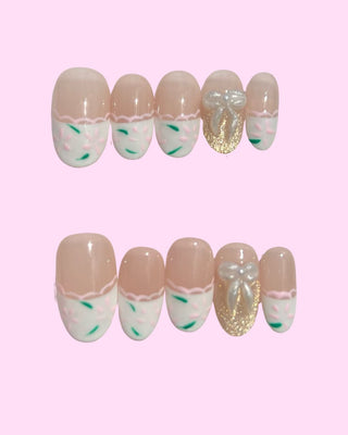 White French Tips Press on nails 9 press on nails - Aurelle Beauty